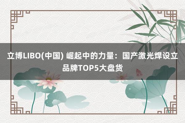 立博LIBO(中国) 崛起中的力量：国产激光焊设立品牌TOP5大盘货