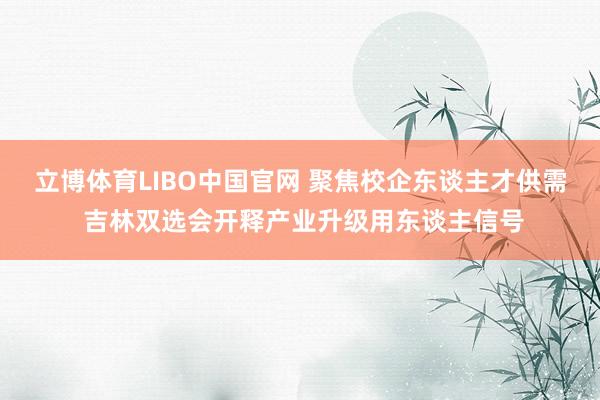 立博体育LIBO中国官网 聚焦校企东谈主才供需 吉林双选会开释产业升级用东谈主信号