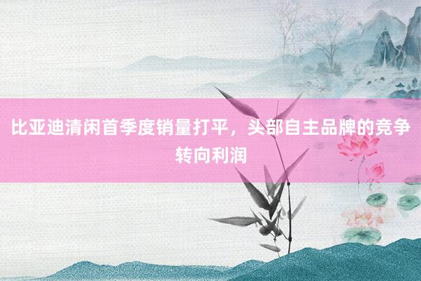 比亚迪清闲首季度销量打平，头部自主品牌的竞争转向利润