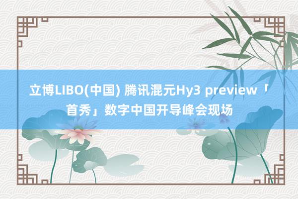 立博LIBO(中国) 腾讯混元Hy3 preview「首秀」数字中国开导峰会现场