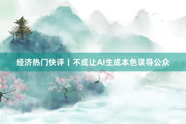 经济热门快评丨不成让AI生成本色误导公众