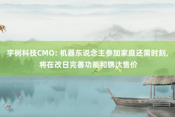 宇树科技CMO: 机器东说念主参加家庭还需时刻， 将在改日完善功能和镌汰售价